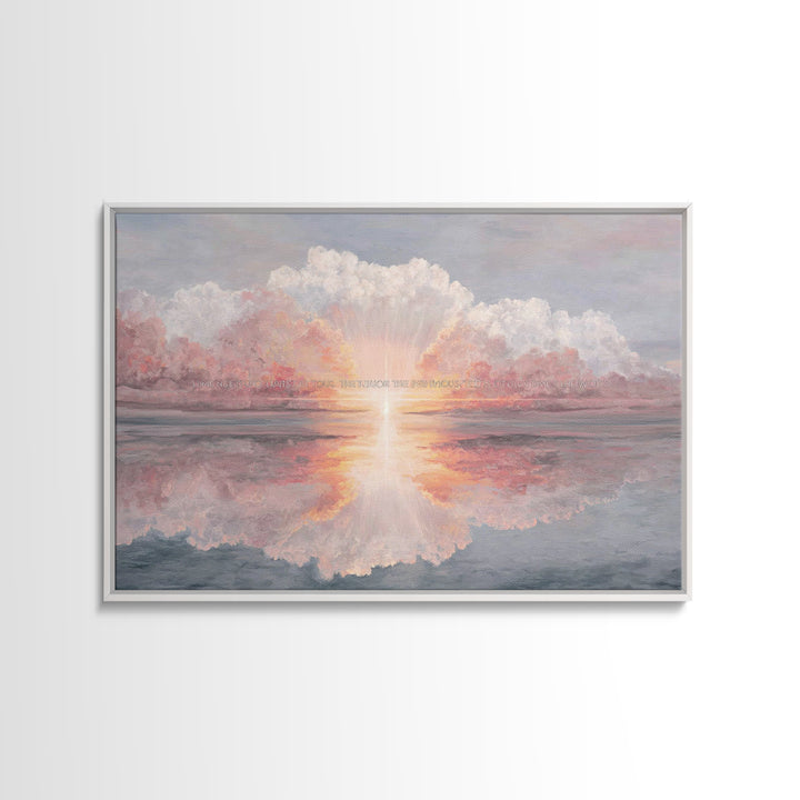 Heavenly Dawn Radiance, Framed Canvas Print, Christian Wall Art, Christian Art Canvas, Modern Christian Art, Christian Gift Ideas, Christma
