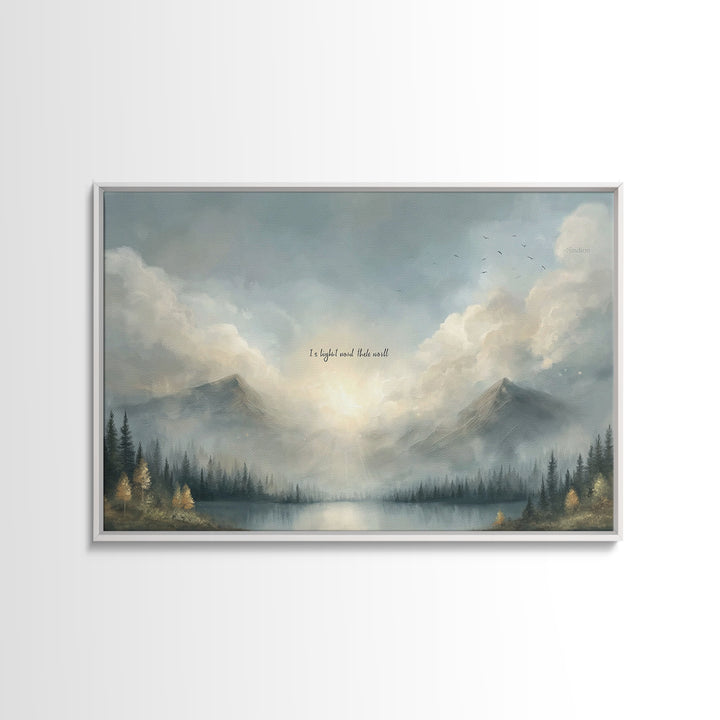 Sacred Mountain Peace – Framed Canvas Print – Christian Wall Art – Christian Art Canvas – Minimalist Christian Art – Christian Decor – Chri