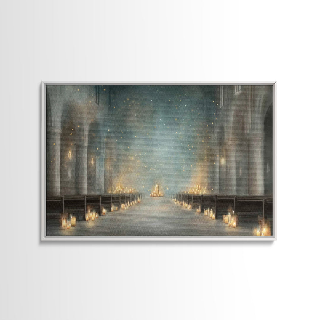 Candlelit Sanctuary Peace – Framed Canvas Print – Christian Wall Art – Christian Art Canvas – Moody Christian Art – Christian Decoration –