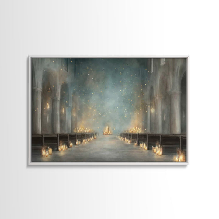 Candlelit Sanctuary Peace – Framed Canvas Print – Christian Wall Art – Christian Art Canvas – Moody Christian Art – Christian Decoration –