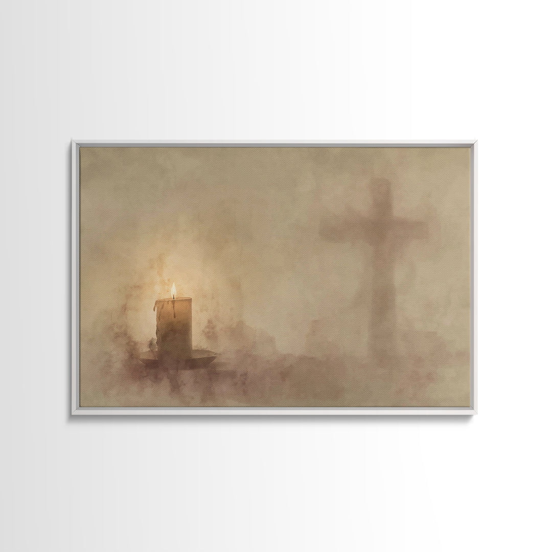 Quiet Devotion – Framed Canvas Print – Christian Art – Christian Wall Art – Moody Christian Art – Christian Art Canvas