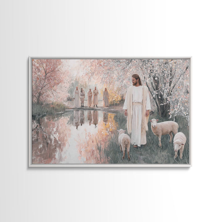 Blossoms Of Mercy – Framed Canvas Print – Jesus Painting – Christian Wall Art – Christian Art Canvas – Modern Christian Art – Christian Gif