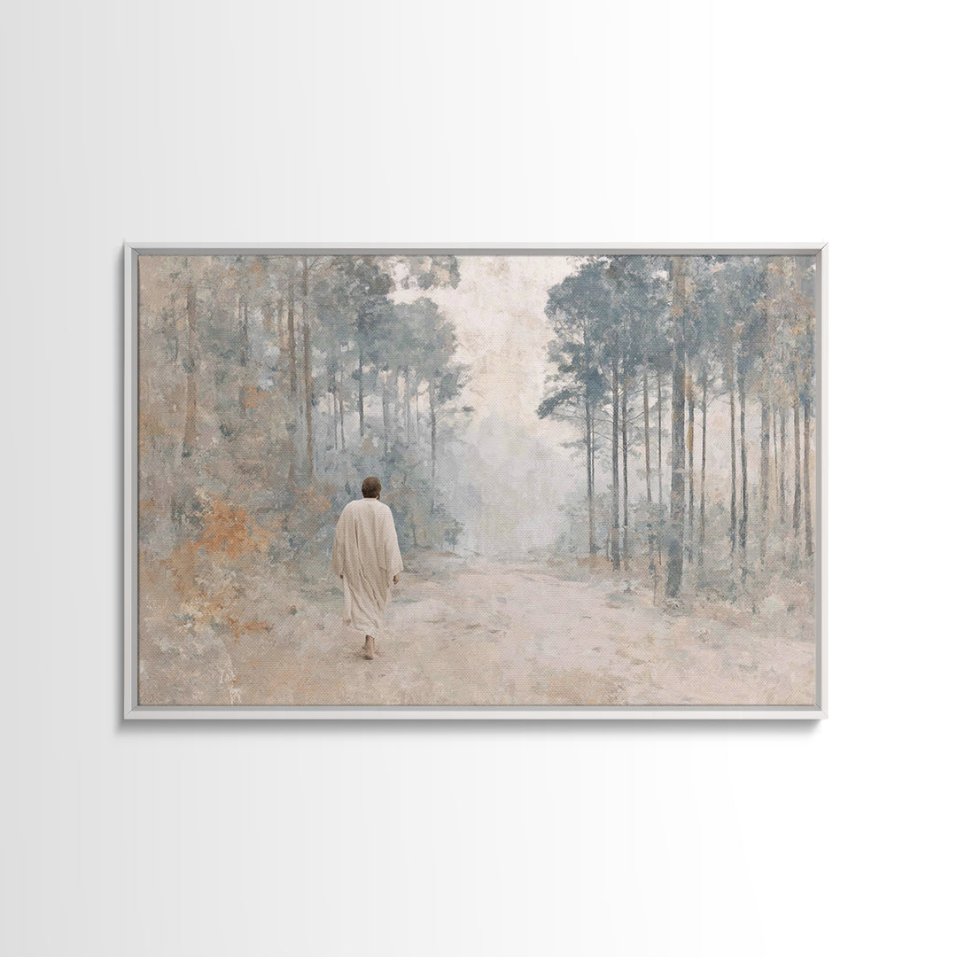 Path Of Peace, Framed Canvas Print, Christian Wall Art, Subtle Christian Art, Christian Art Canvas, Christian Art Work, Jesus Painting