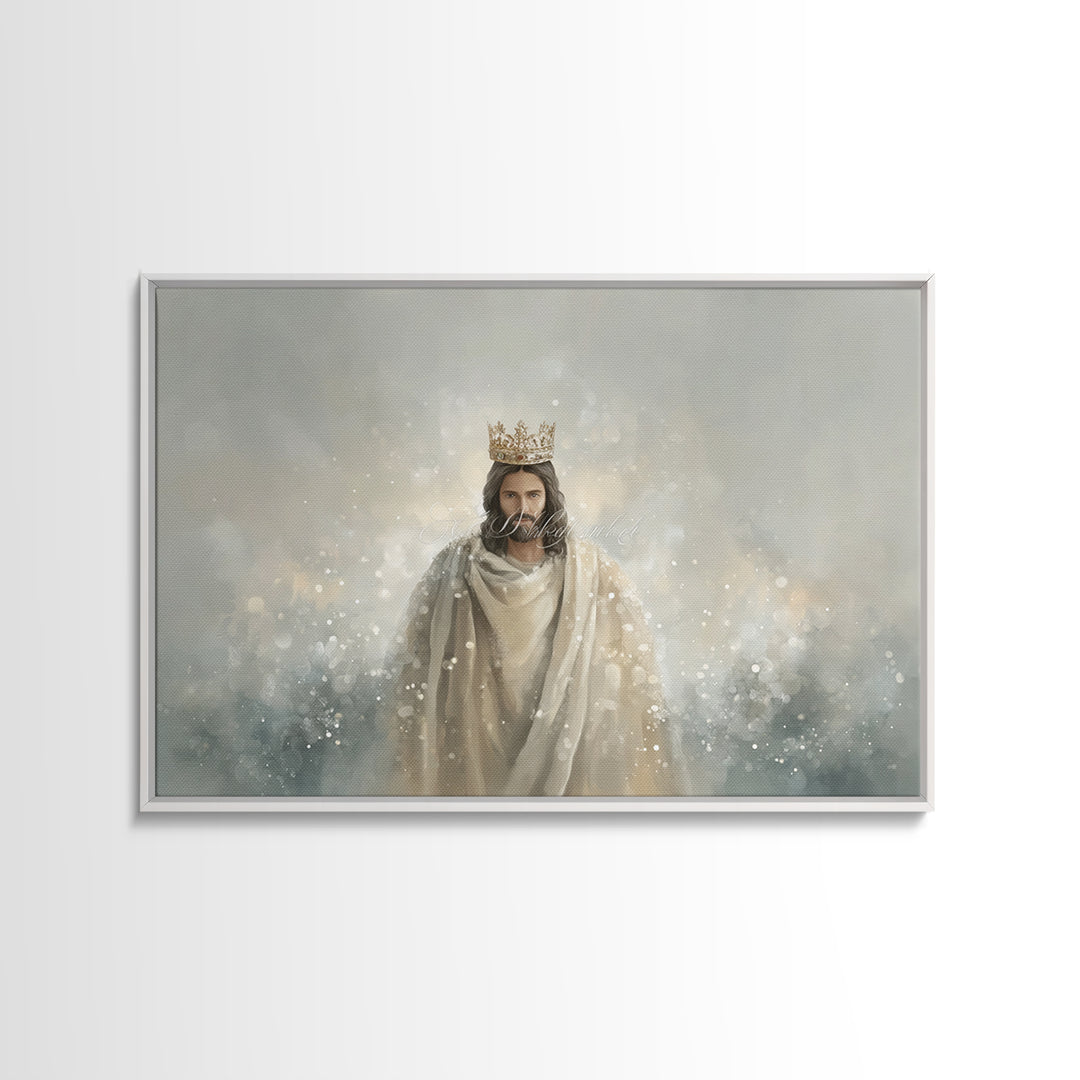 King Of All, Framed Canvas Print, Christian Wall Art, Christian Art Canvas, Christian Painting, Christian Art Gift, Large Jesus Painting