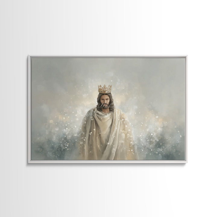 King Of All, Framed Canvas Print, Christian Wall Art, Christian Art Canvas, Christian Painting, Christian Art Gift, Large Jesus Painting