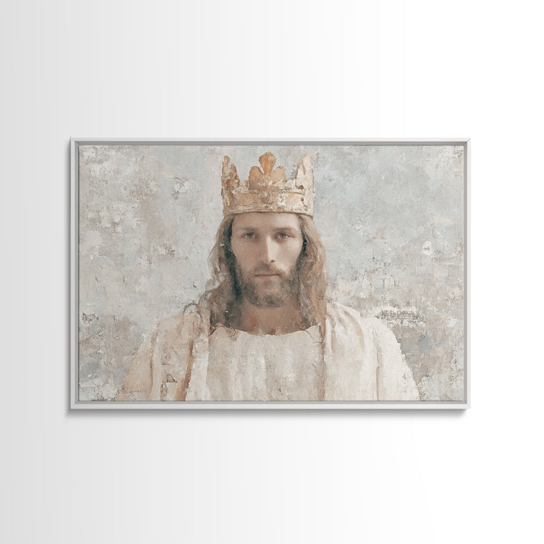 Eternal King – Framed Canvas Print – Christian Wall Art – Vintage Christian Art – Christian Art Canvas – Jesus Painting – Christian Gift Id