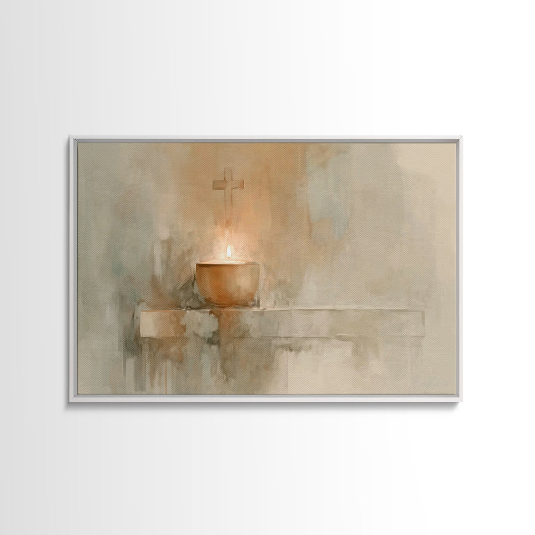 Sanctuary Glow – Framed Canvas Print – Christian Art Canvas – Christian Wall Art – Subtle Christian Art – Christian Art