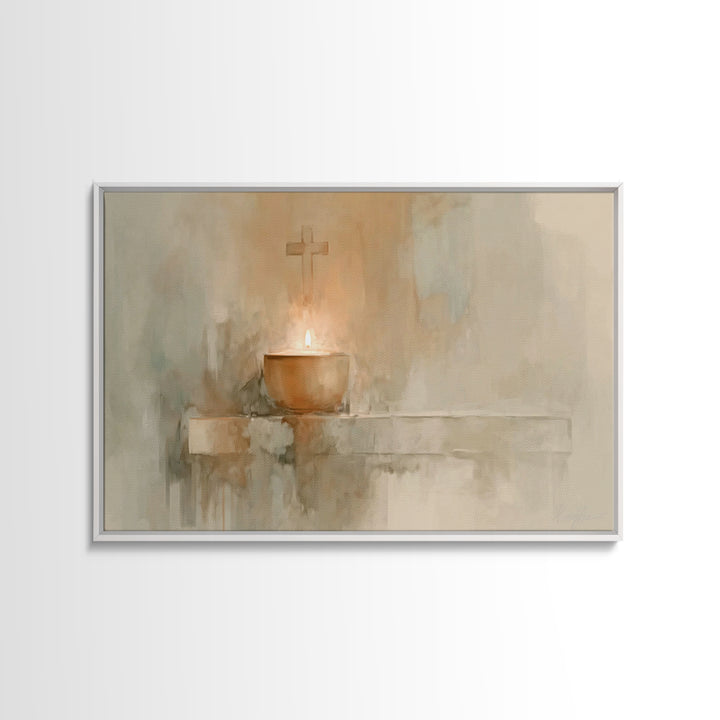 Sanctuary Glow – Framed Canvas Print – Christian Art Canvas – Christian Wall Art – Subtle Christian Art – Christian Art