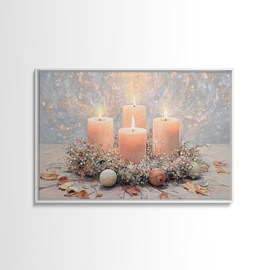 Advent Light | Framed Canvas Print | Christmas Wall Art | Christian Christmas Art | Christian Art Canvas | Christmas Art Prints