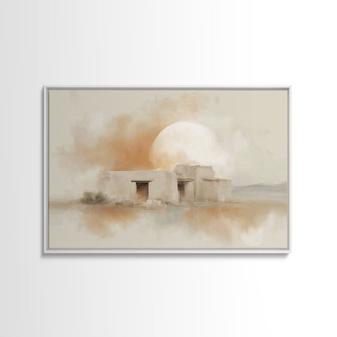 Bethlehem Dawn Dwelling | Framed Canvas Print | Christian Art Canvas | Christian Wall Art | Christmas Art Prints | Christian Christmas Art