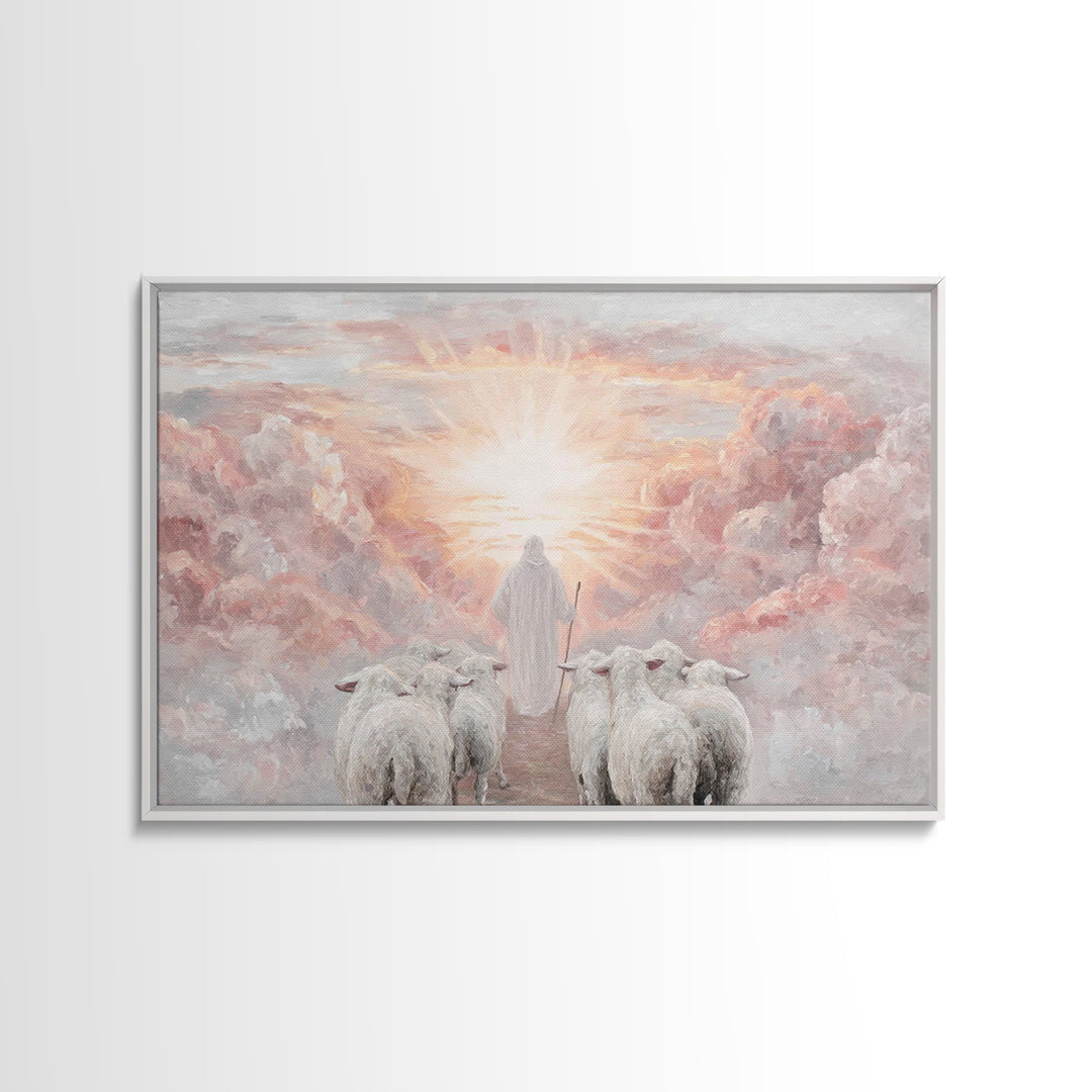 Heavenly Dawn – Framed Canvas Print – Christian Wall Art – Christian Art Canvas – Jesus Painting – Christian Decor – Modern Christian Art