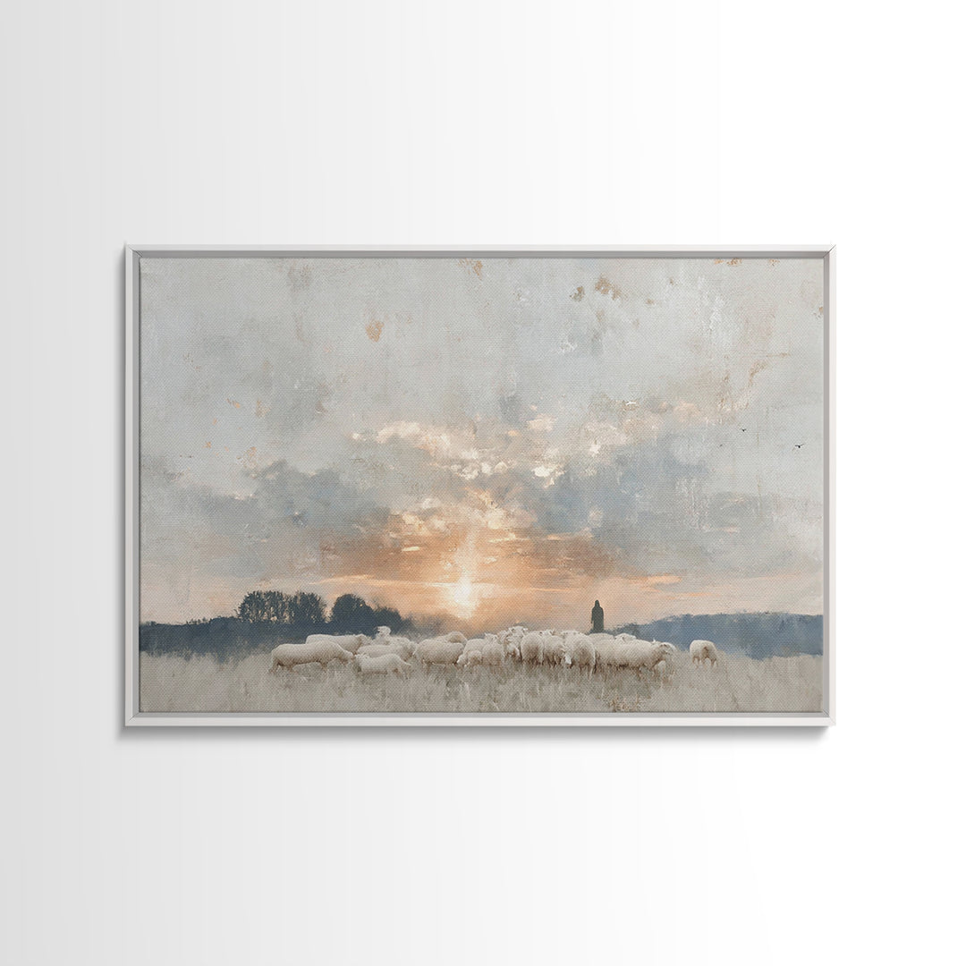 Dawn Of Stillness – Framed Canvas Print – Christian Wall Art – Christian Art Canvas – Jesus Painting – Christian Gift Ideas – Subtle Christ