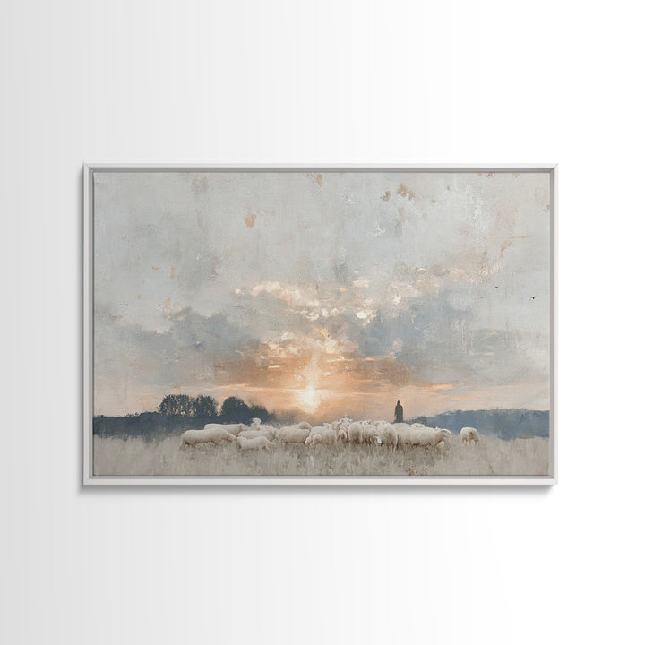 Dawn Of Stillness – Framed Canvas Print – Christian Wall Art – Christian Art Canvas – Jesus Painting – Christian Gift Ideas – Subtle Christ