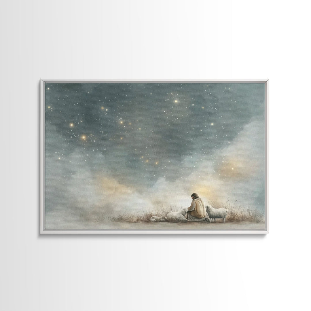 Starry Devotion – Framed Canvas Print – Christian Art Canvas – Christian Wall Art – Christian Painting – Subtle Christian Art – Christian G