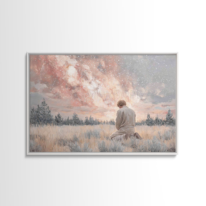 Heavens In Quiet – Framed Canvas Print – Christian Wall Art – Christian Art Canvas – Modern Christian Art – Christian Gift – Jesus Painting