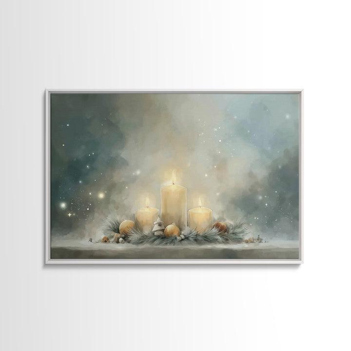 The Guiding Candle | Framed Canvas Print | Christian Wall Art | Christmas Art Prints | Christian Christmas Art | Christian Decor | Modern C