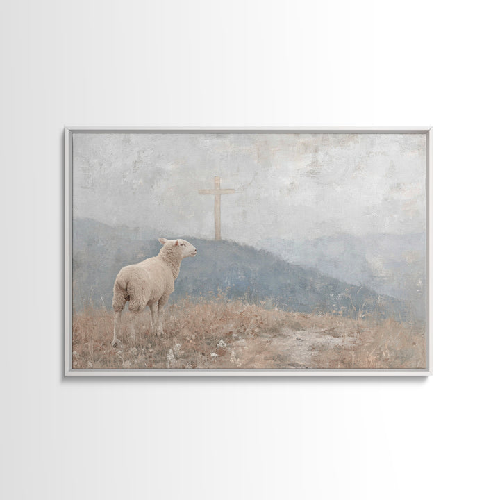 Sacred River Rest, Framed Canvas Print, Christian Art Canvas, Christian Wall Art, Christian Christmas Art, Unique Christian Art, Jesus Pain