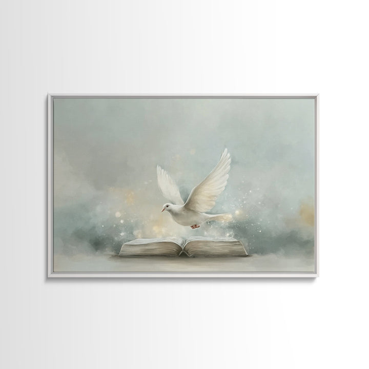 Dove Of Grace, Framed Canvas Print, Christian Art Canvas, Christian Wall Art, Christian Gift Ideas, Modern Christian Art, Christian Paintin