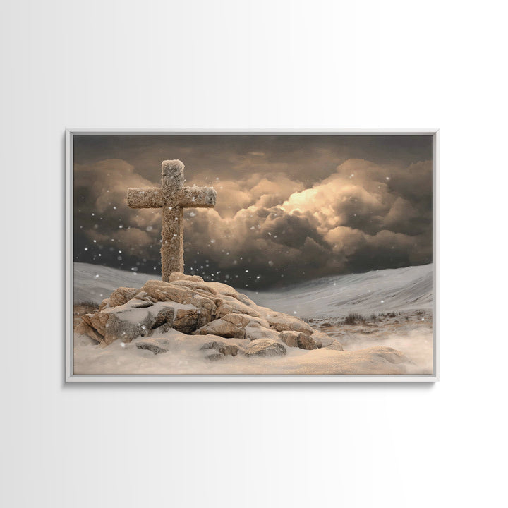 Dawn Of Redemption | Framed Canvas Print | Christian Christmas Art | Christian Art Canvas | Christian Wall Art | Moody Christian Art | Chri