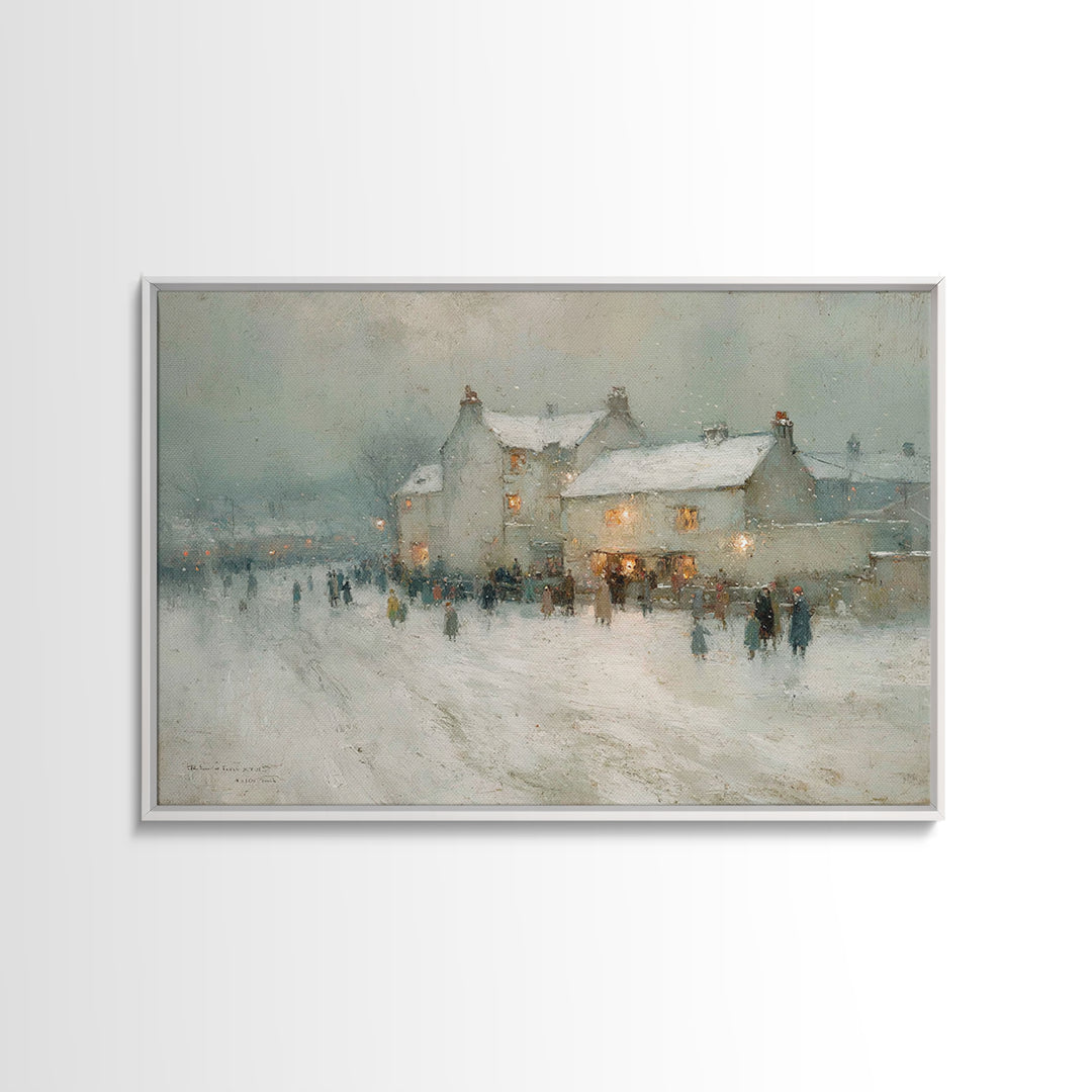 Old World Christmas, Framed Canvas Print, Christmas Art Prints, Christmas Wall Art, Christian Christmas Art, Framed Christmas Art, Christia