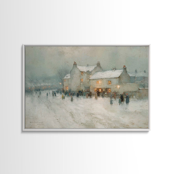Old World Christmas, Framed Canvas Print, Christmas Art Prints, Christmas Wall Art, Christian Christmas Art, Framed Christmas Art, Christia