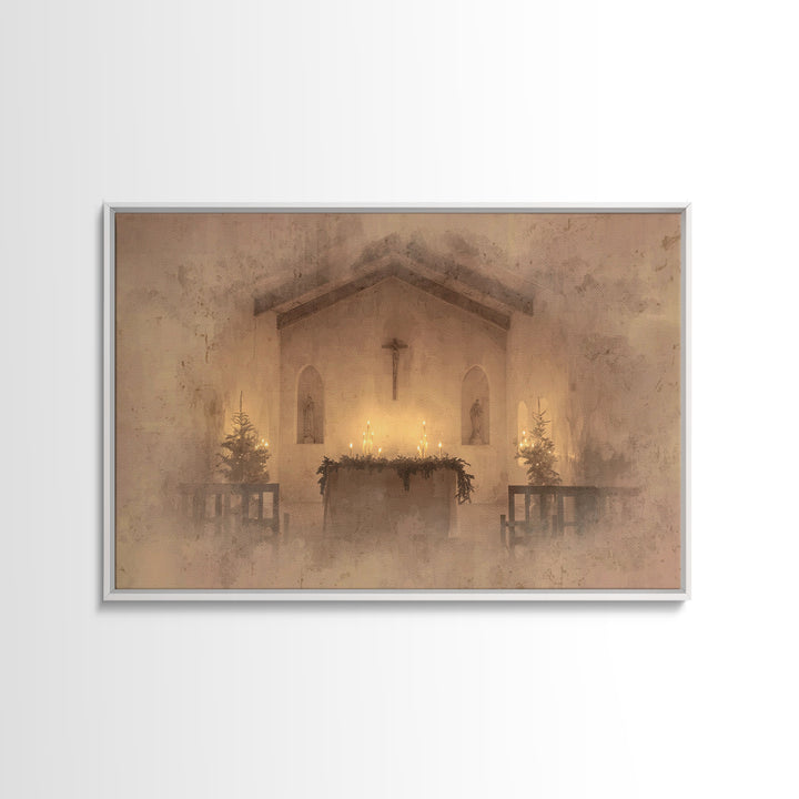 Sanctuary Peace | Framed Canvas Print | Christian Art | Christmas Art Framed | Christian Wall Art | Minimalist Christian Art | Christian De
