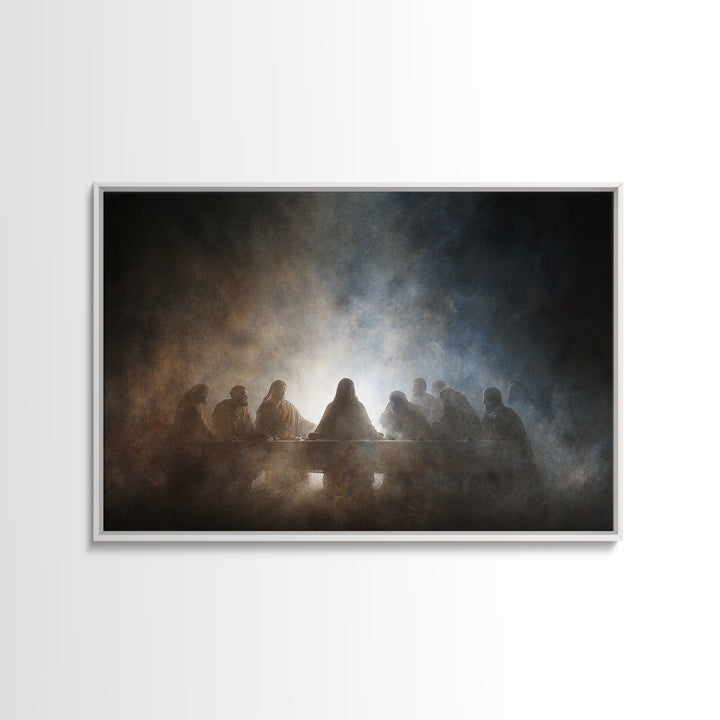Heavenly Supper Light – Framed Canvas Print – Christian Wall Art – Jesus Painting – Christian Art Canvas – Christian Christmas Art