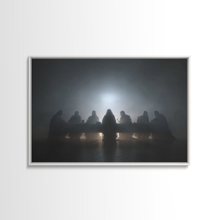 Clouded Supper Reverence – Framed Canvas Print – Christian Wall Art – Abstract Christian Art – Jesus Painting – Christian Art Canvas – Chri
