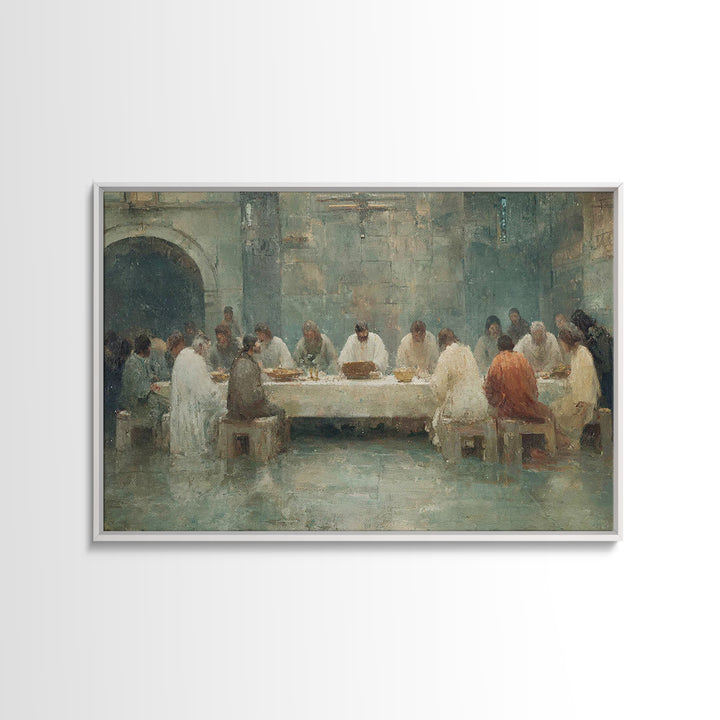 Starlit Holy Banquet | Framed Canvas Print | Christian Wall Art | Christian Art Canvas | Jesus Painting | Modern Christian Art | Christmas