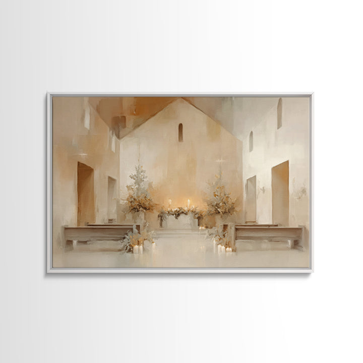 Cathedral Light | Framed Canvas Print | Christian Art Prints | Christmas Canvas Wall Art | Christian Christmas Decorations | Large Christia