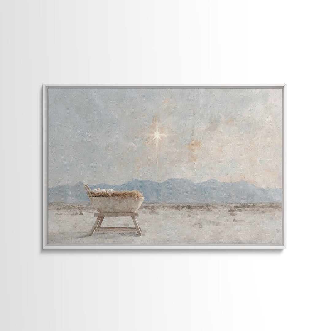 Star Of The Manger – Framed Canvas Print – Christian Wall Art – Christian Art Canvas – Christmas Art – Jesus Christmas Art – Christian Chri