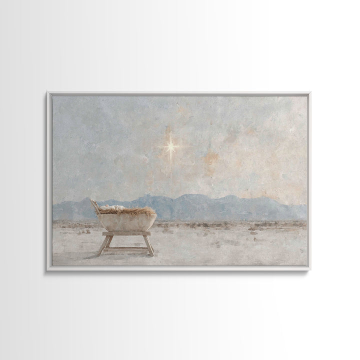 Star Of The Manger – Framed Canvas Print – Christian Wall Art – Christian Art Canvas – Christmas Art – Jesus Christmas Art – Christian Chri