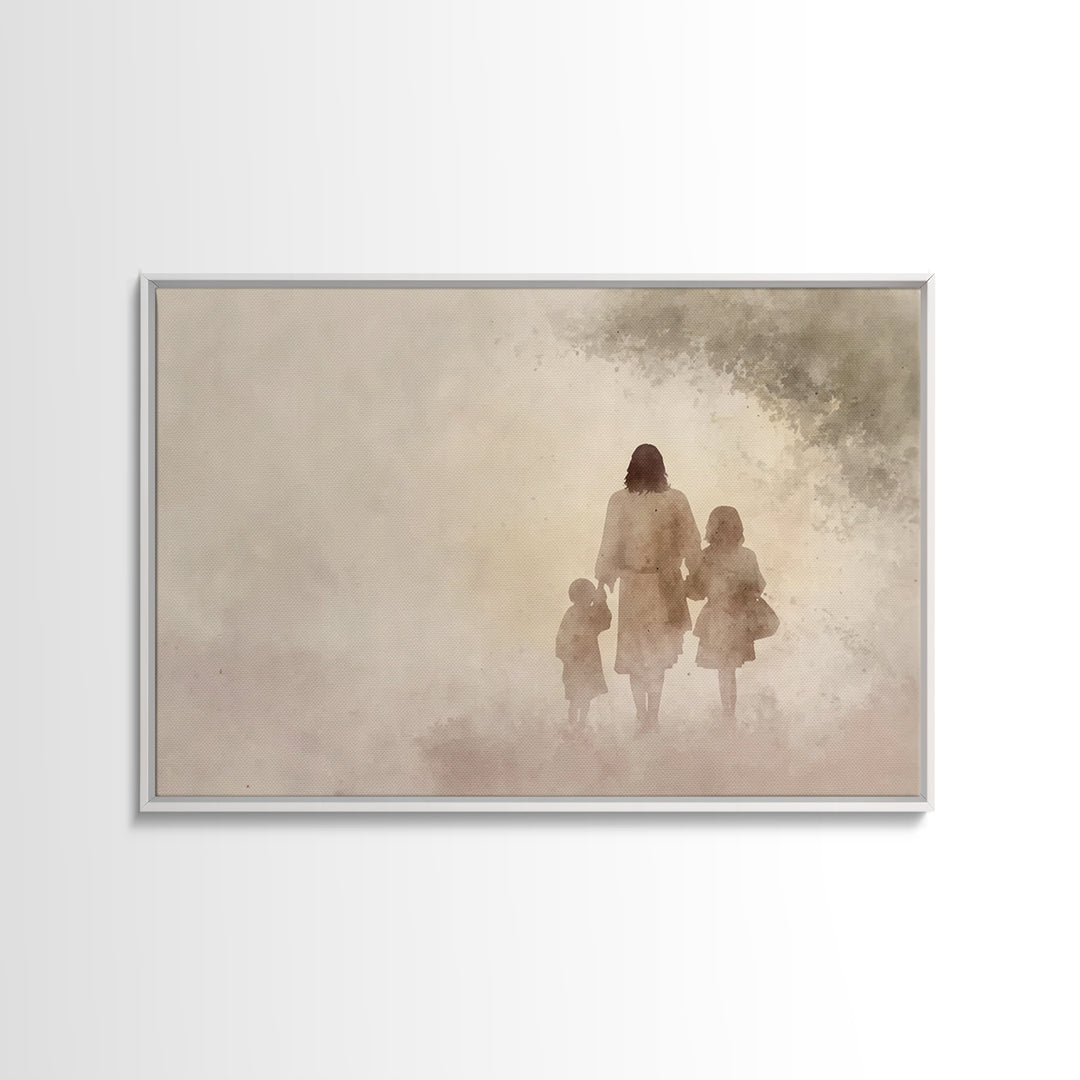 Shepherd Of Children, Framed Canvas Print, Christian Wall Art, Christian Art Canvas, Christian Paintings, Christian Art, Christian Gift Ide