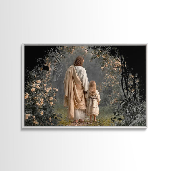 Walking With Grace | Framed Canvas Print | Christian Wall Art | Christian Art Canvas | Subtle Christian Art | Christian Decor | Christian A