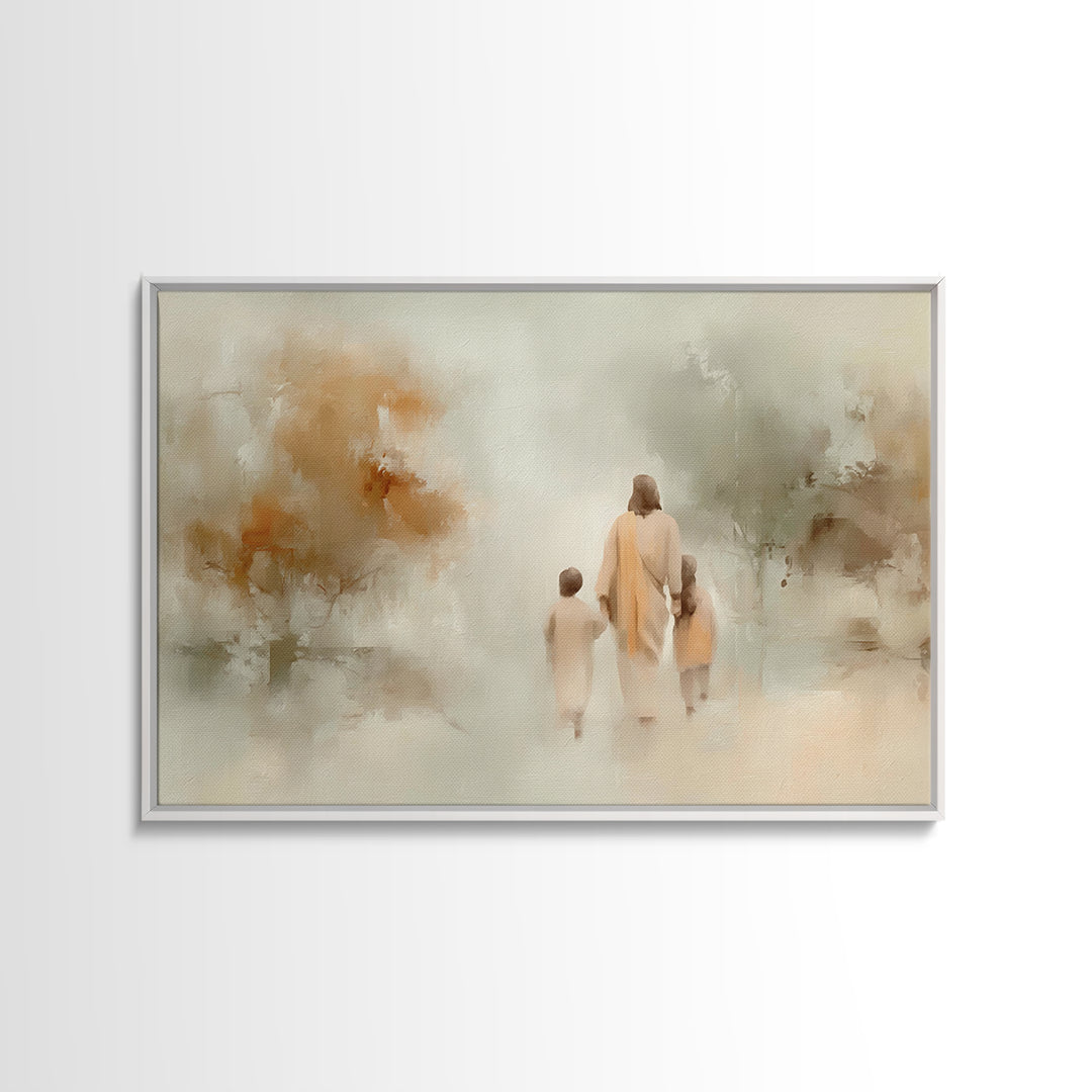 Soft Path Light | Framed Canvas Print | Christian Art Canvas | Minimalist Christian Art | Jesus Painting | Christian Wall Art | Christian D