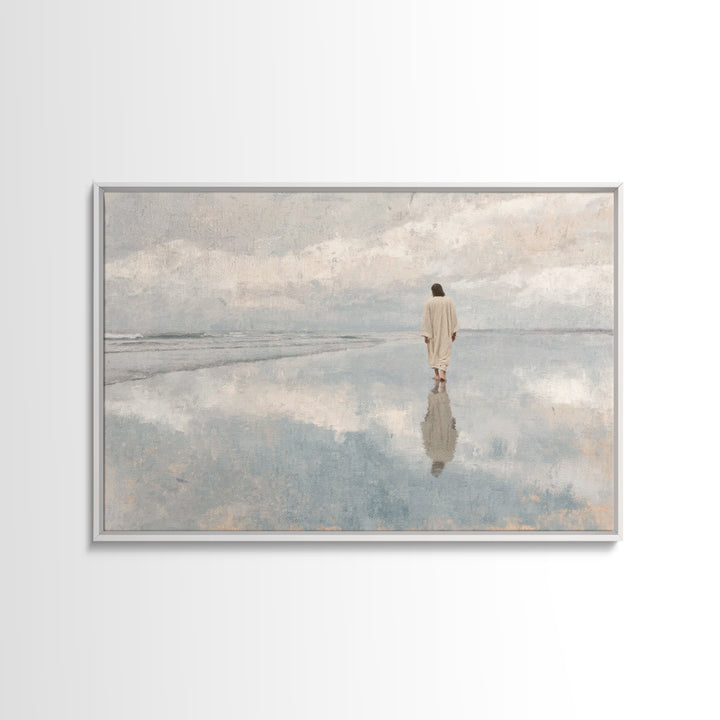 Still Waters Peace, Framed Canvas Print, Christian Wall Art, Modern Christian Art, Jesus Painting, Christian Art Canvas, Christian Decor
