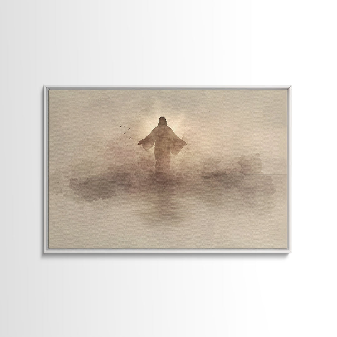 Eternal Light Rising - Framed Canvas Print - Christian Art Canvas - Christian Gift Ideas - Jesus Painting - Christian Wall Art - Subtle Chr