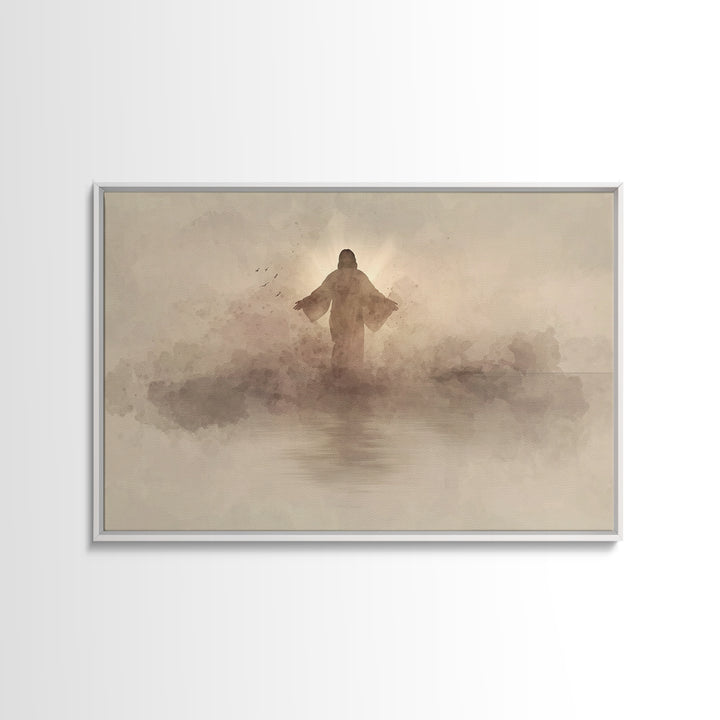 Eternal Light Rising - Framed Canvas Print - Christian Art Canvas - Christian Gift Ideas - Jesus Painting - Christian Wall Art - Subtle Chr