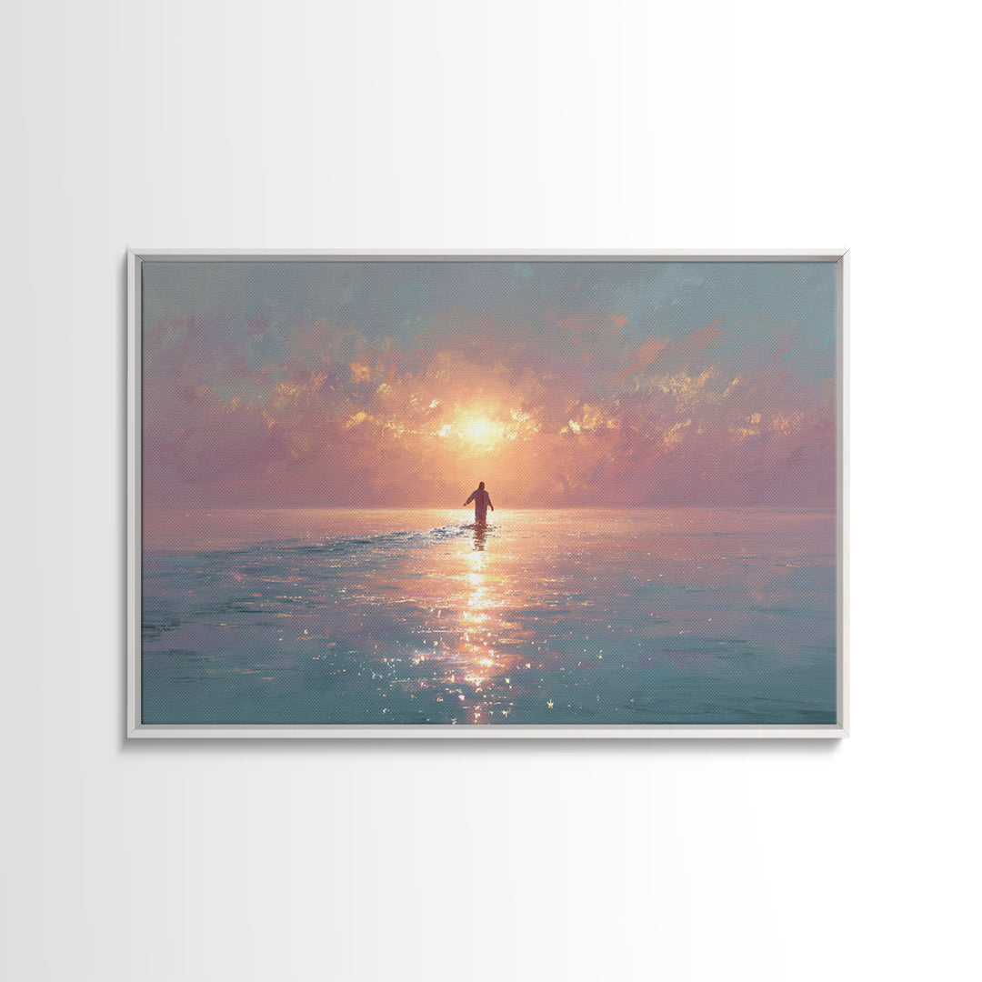Light Of Mercy, Framed Canvas Print, Christian Wall Art, Jesus Painting, Christian Art Canvas, Christian Decor, Subtle Christian Art