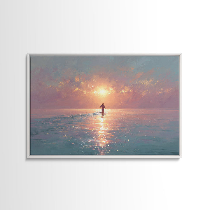 Light Of Mercy, Framed Canvas Print, Christian Wall Art, Jesus Painting, Christian Art Canvas, Christian Decor, Subtle Christian Art