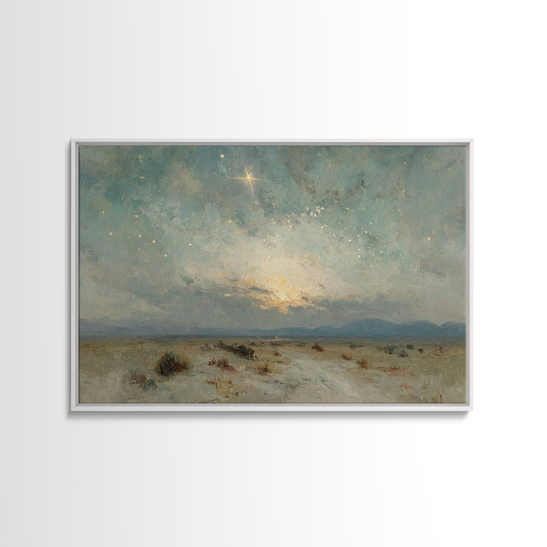 Star Of Salvation - Framed Canvas Print - Christian Christmas Art - Christian Wall Art - Christmas Art Prints - Christian Art Canvas - Chri