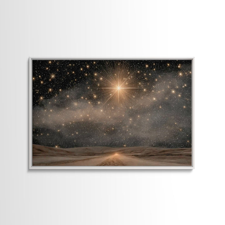 The Guiding Star – Framed Canvas Print – Christian Wall Art – Christian Art Canvas – Christmas Art – Christian Decor – Christian Gift