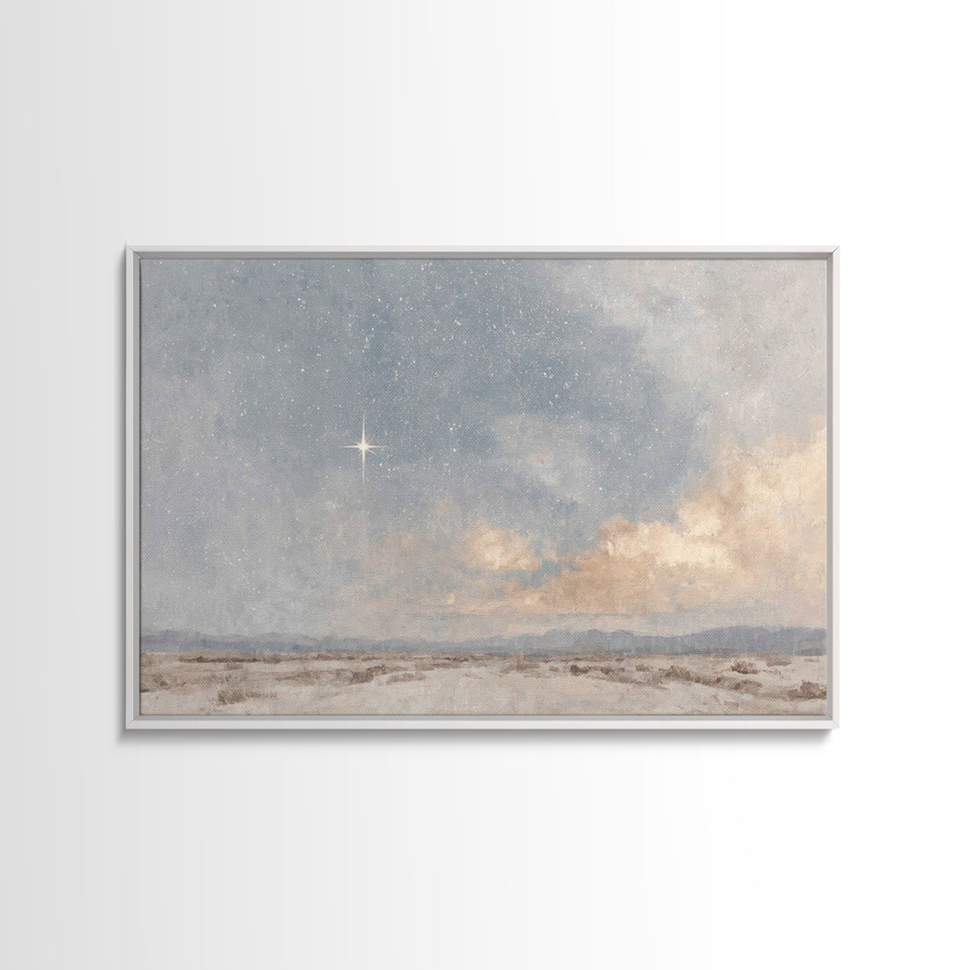 Star Of Bethlehem | Framed Canvas Print | Christian Christmas Art | Christian Wall Art | Christian Art Canvas | Christian Decor | Christmas