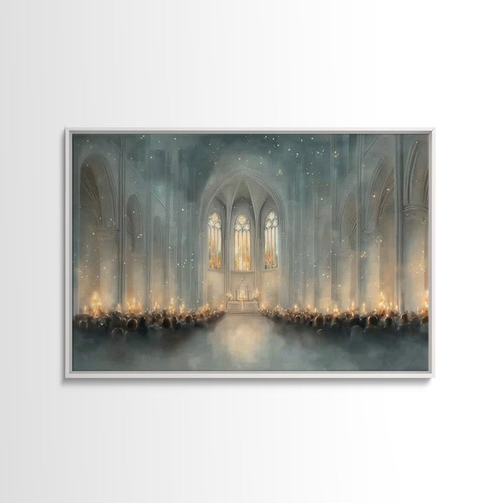 Cathedral Reflections – Framed Canvas Print – Christian Christmas Art – Christian Art Work – Christmas Canvas Wall Art – Modern Christian A
