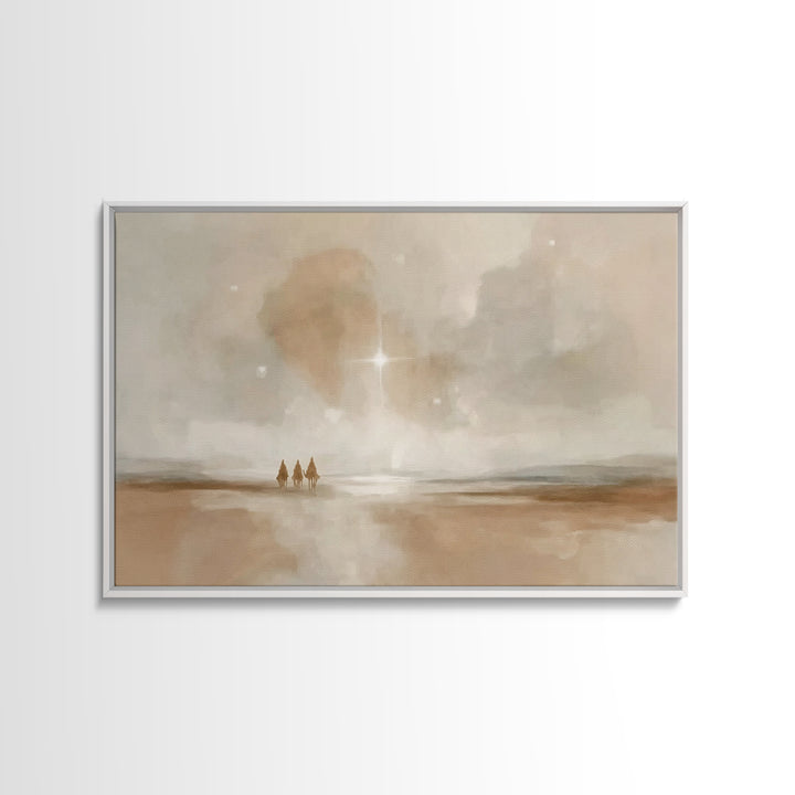 Three Kings Hope, Framed Canvas Print, Christian Wall Art, Christian Art Painting, Christmas Art Work, Christian Christmas Decorations, Chr