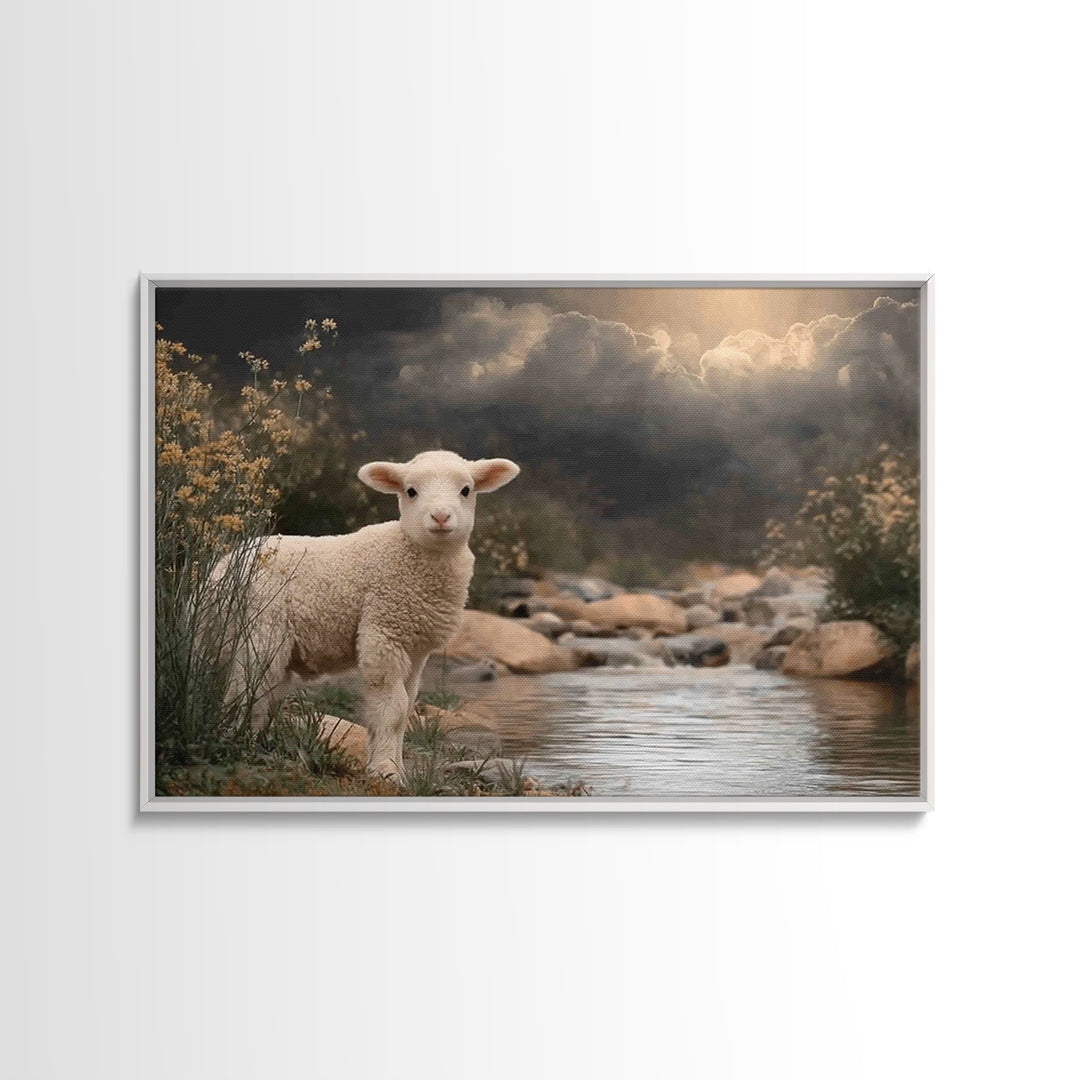 Light Of Innocence, Framed Canvas Print, Christian Wall Art, Christian Painting, Subtle Christian Art, Christian Art Canvas