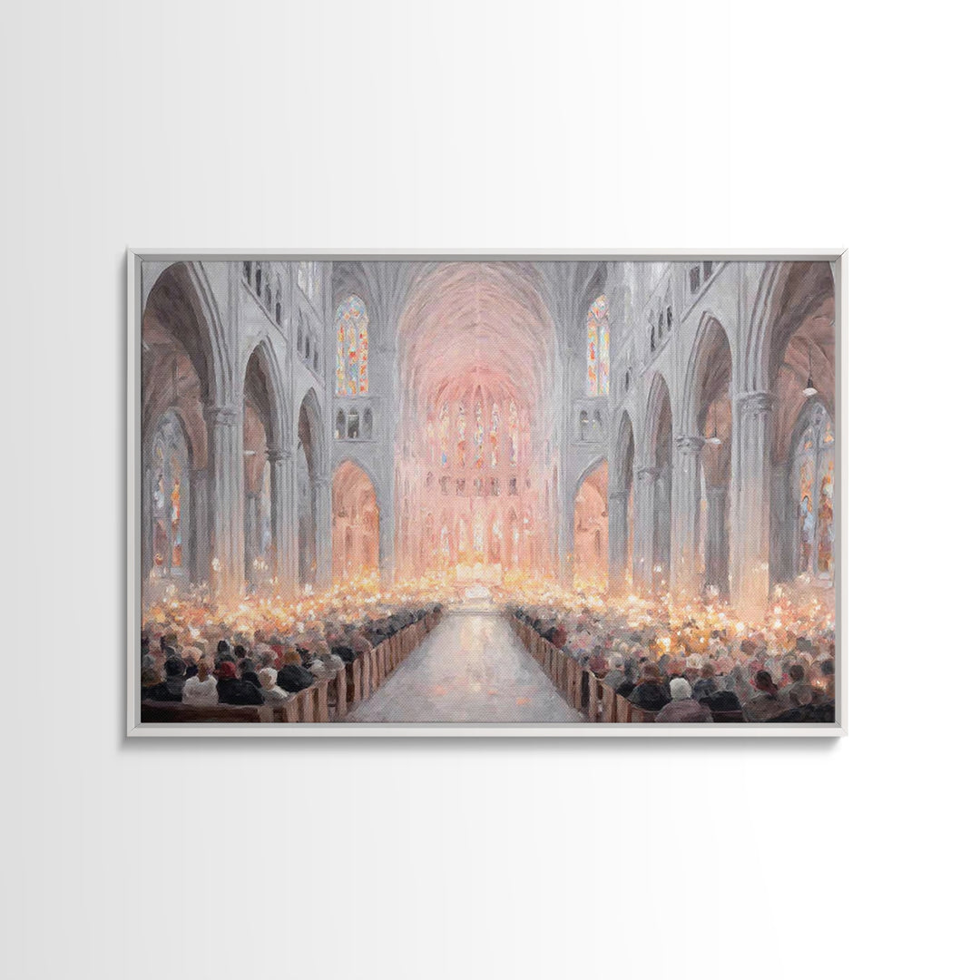 Candlelight Choir – Framed Canvas Print – Christian Art – Framed Christian Art – Christmas Wall Art – Christian Christmas Art – Christian A