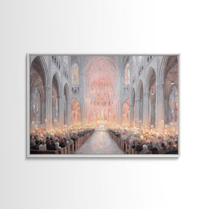 Candlelight Choir – Framed Canvas Print – Christian Art – Framed Christian Art – Christmas Wall Art – Christian Christmas Art – Christian A