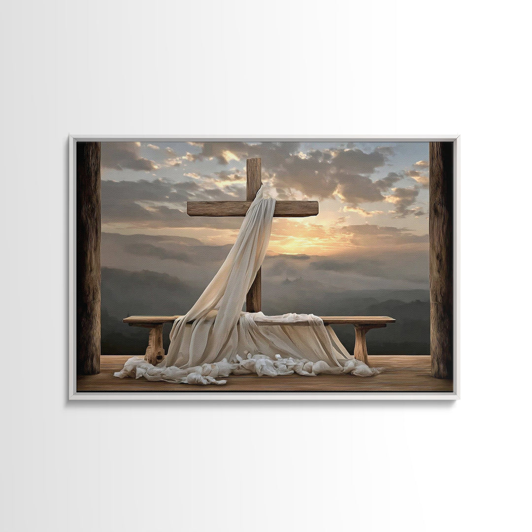 Resurrection Glory, Framed Canvas Print, Christian Painting, Christian Art Canvas, Christian Wall Art, Modern Christian Art