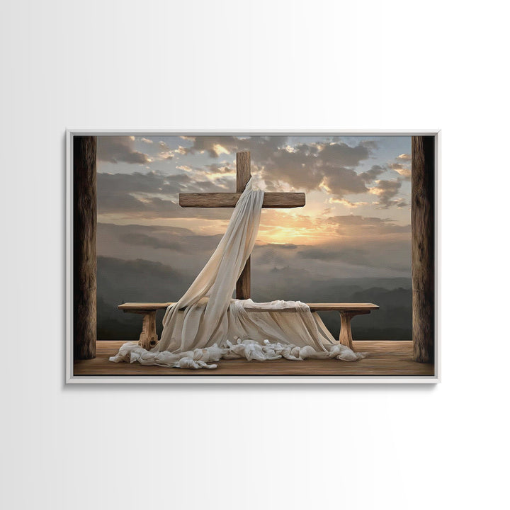 Resurrection Glory, Framed Canvas Print, Christian Painting, Christian Art Canvas, Christian Wall Art, Modern Christian Art